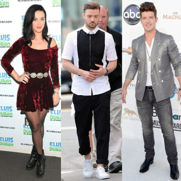 Katy Perry, Justin Timberlake, Robin Thicke Katy Perry, Justin Timberlake, Robin Thicke